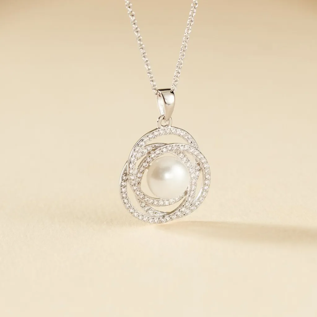 Histoire d'Or Collier Matilda Argent Blanc Perle De Culture Et Oxyde De Zirconium New