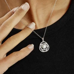 Histoire d'Or Collier Matilda Argent Blanc Perle De Culture Et Oxyde De Zirconium New