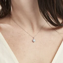 Histoire d'Or Collier Meliora Or Blanc Topaze Bleu Sky Oxyde De Zirconium New