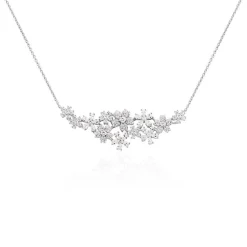 Histoire d'Or Collier Midnight Flower Argent Blanc Oxyde De Zirconium Sale