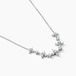 Histoire d'Or Collier Midnight Flower Argent Blanc Oxyde De Zirconium Best