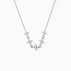 Histoire d'Or Collier Midnight Flower Argent Blanc Oxyde De Zirconium Best