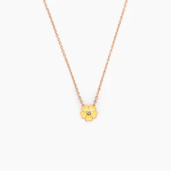 Histoire d'Or Collier Mimosa Argent Rose Oxyde De Zirconium Clearance