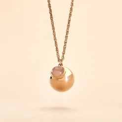 Histoire d'Or Collier My Bola Acier Rose Quartz Discount