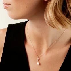 Histoire d'Or Collier Nacrée Or Jaune Perle De Culture Oxyde De Zirconium