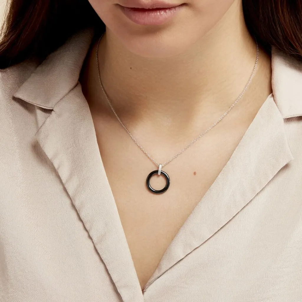 Histoire d'Or Collier Natacha Cera Argent Blanc Céramique Et Oxyde De Zirconium Best