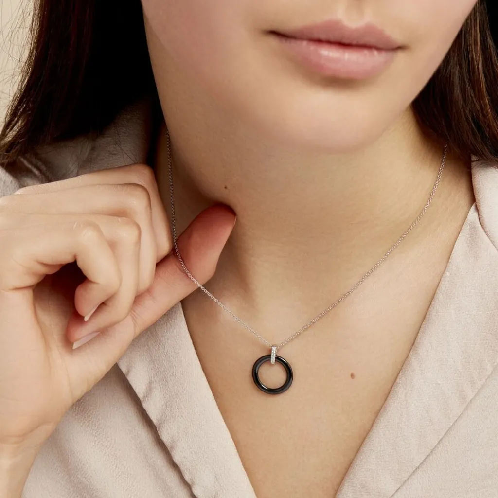 Histoire d'Or Collier Natacha Cera Argent Blanc Céramique Et Oxyde De Zirconium Best