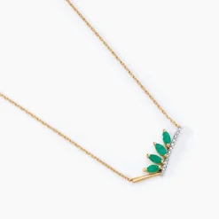 Histoire d'Or Collier Navette Or Jaune Emeraude Diamant or jaune émeraude Discount