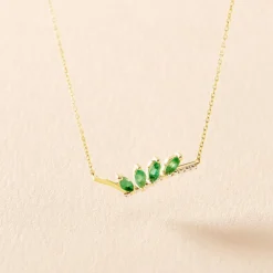 Histoire d'Or Collier Navette Or Jaune Emeraude Diamant or jaune émeraude Discount