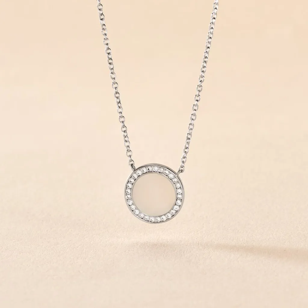 Histoire d'Or Collier Nawala De Zirconium Et Nacre argent blanc oxyde Clearance