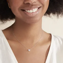 Histoire d'Or Collier Naziha Or Blanc Oxyde De Zirconium