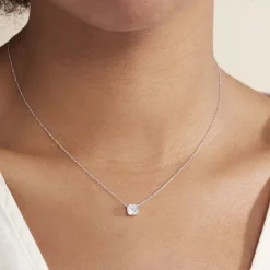 Histoire d'Or Collier Naziha Or Blanc Oxyde De Zirconium