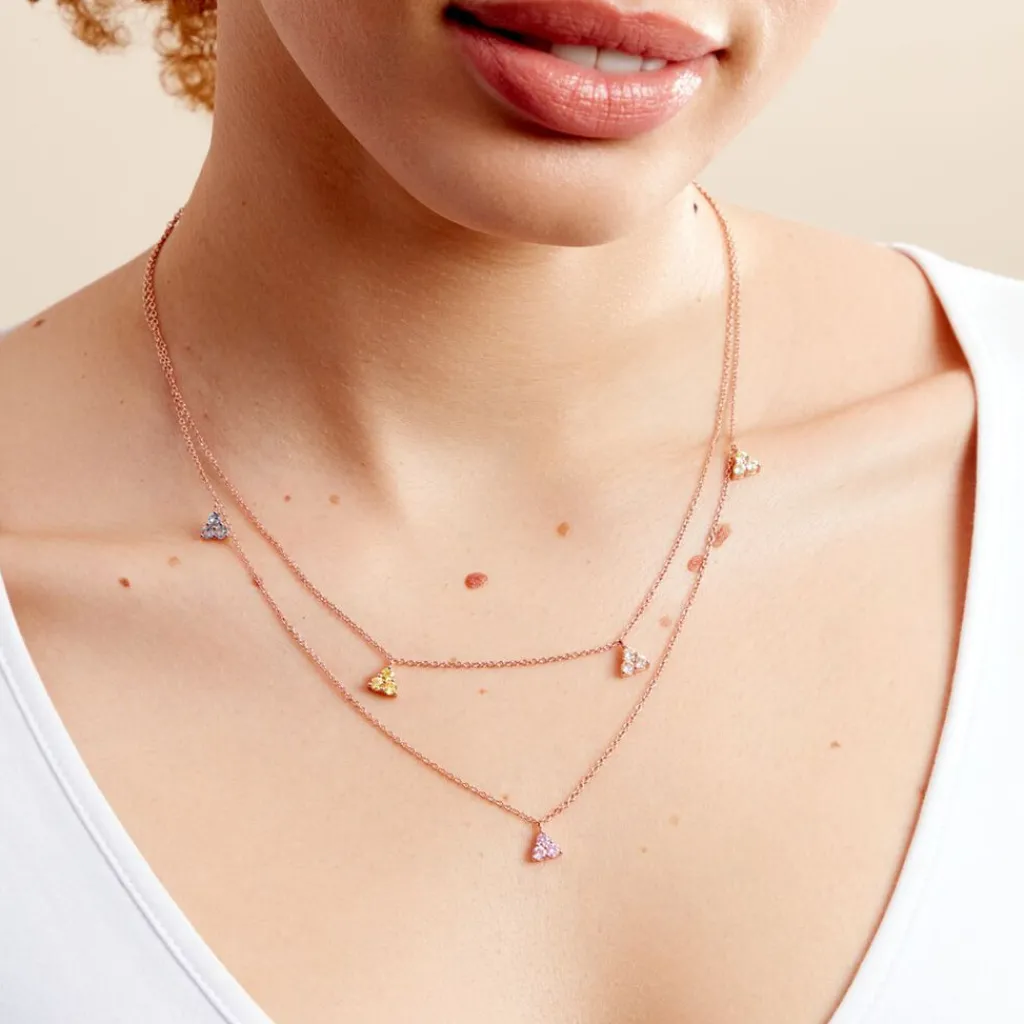 Histoire d'Or Collier Nimbe Argent Rose Oxyde De Zirconium argent rose oxyde champagne Best