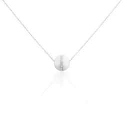Histoire d'Or Collier Nina Cera Argent Blanc Strass Et Céramique argent blanc céramique blanche Online