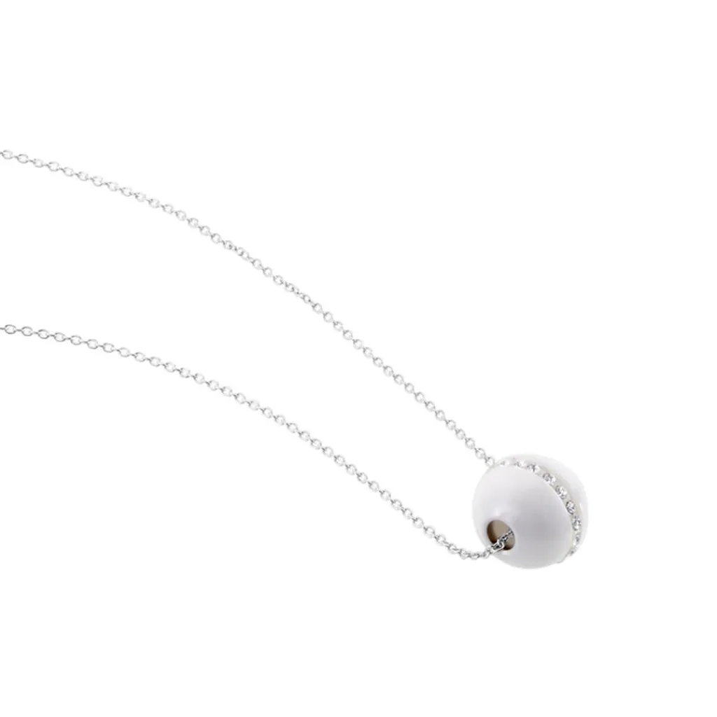 Histoire d'Or Collier Nina Cera Argent Blanc Strass Et Céramique argent blanc céramique blanche Online