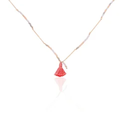 Histoire d'Or Collier Ninon Argent Rose Perle D'imitation Et Chrysoprase Discount