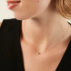 Histoire d'Or Collier Nizar Or Jaune Emeraude Diamant New