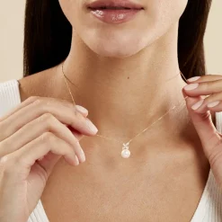 Histoire d'Or Collier Norah Or Jaune Perle De Culture Et Oxyde De Zirconium Hot