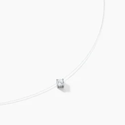 Histoire d'Or Collier Nylon Argent Blanc Oxyde Hot