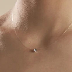 Histoire d'Or Collier Nylon Argent Blanc Oxyde Hot