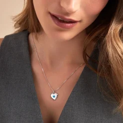 Histoire d'Or Collier Ocean Argent Blanc Turquoise Oxyde De Zirconium argent blanc turquoise bleu Clearance