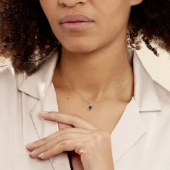 Histoire d'Or Collier Odessa Or Blanc Saphir Diamant Outlet