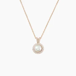 Histoire d'Or Collier Olivia Argent Rose Perle De Culture Et Oxyde De Zirconium