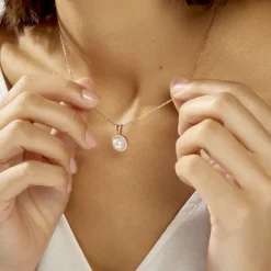 Histoire d'Or Collier Olivia Argent Rose Perle De Culture Et Oxyde De Zirconium