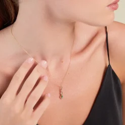 Histoire d'Or Collier Ondulations Or Jaune Emeraude Diamant Discount