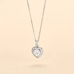 Histoire d'Or Collier Or Blanc Charity Oxydes De Zirconium