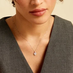 Histoire d'Or Collier Or Blanc Charity Oxydes De Zirconium