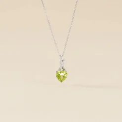 Histoire d'Or Collier Or Blanc Clothilde Péridot or blanc péridot vert New