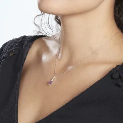 Histoire d'Or Collier Or Blanc Fany Améthyste Oxydes De Zirconium or blanc amethyste violette Online