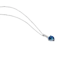 Histoire d'Or Collier Or Blanc Fany Topaze Oxydes De Zirconium or blanc topaze london blue Outlet