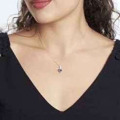 Histoire d'Or Collier Or Blanc Fany Topaze Oxydes De Zirconium or blanc topaze london blue Outlet