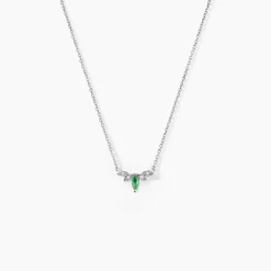 Histoire d'Or Collier Or Blanc Febe Emeraude Diamant Best