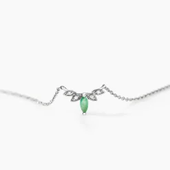 Histoire d'Or Collier Or Blanc Febe Emeraude Diamant Best