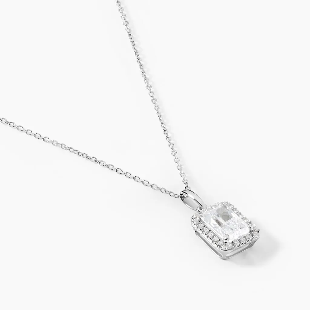 Histoire d'Or Collier Or Blanc Goulven Oxyde De Zirconium