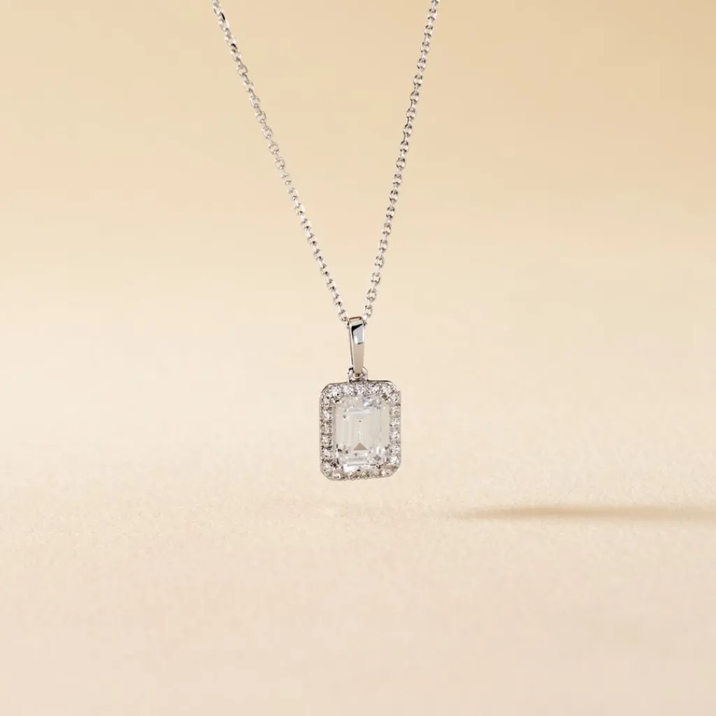 Histoire d'Or Collier Or Blanc Goulven Oxyde De Zirconium