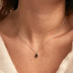 ADG Collier Or Blanc Goutte Saphir or blanc saphir Discount