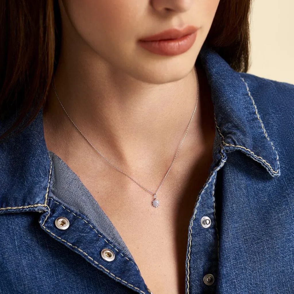 Histoire d'Or Collier Or Blanc Kristel Oxydes De Zirconium Online