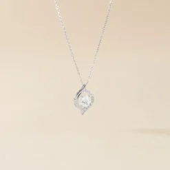 Histoire d'Or Collier Or Blanc Lydia Oxydes De Zirconium or blanc oxyde Discount