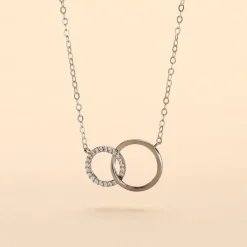 Histoire d'Or Collier Or Blanc Nesrine Oxydes or blanc oxyde Outlet