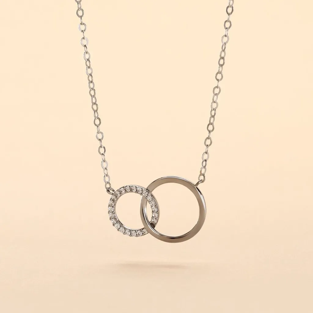 Histoire d'Or Collier Or Blanc Nesrine Oxydes or blanc oxyde Outlet