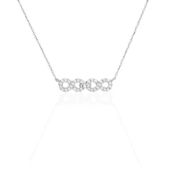 Histoire d'Or Collier Or Blanc Oxyde De Zirconium