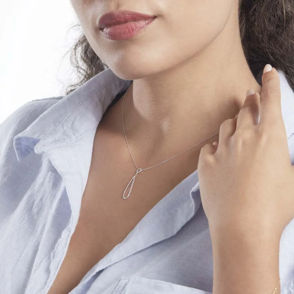 Histoire d'Or Collier Or Blanc Peregrina Diamants Hot