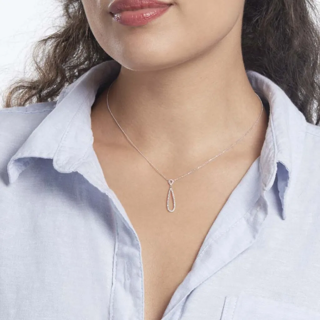 Histoire d'Or Collier Or Blanc Peregrina Diamants Hot