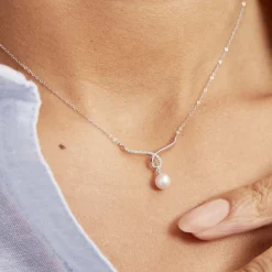 Histoire d'Or Collier Or Blanc Proximae Perle De Culture Oxydes De Zirconium Hot