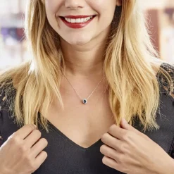 Histoire d'Or Collier Or Blanc Quintilla Topaze London Blue Et Oxydes Sale