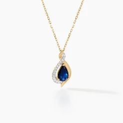 Histoire d'Or Collier Or Jaune Angelika Saphir Clearance